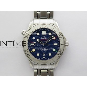 Seamaster 300M 42mm Aluminum Bezel SS VSF Best Edition Blue Ceramic Dial On SS Bracelet Super Clone Asian 8800