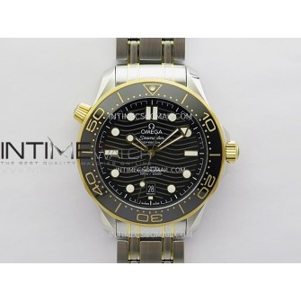 Seamaster Diver 300M Black Ceramic Bezel SS/YG V4 VSF 1:1 Best Edition Black Dial On SS/YG Bracelet Super Clone Asian 8800