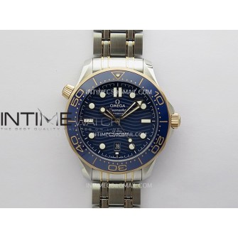 Seamaster Diver 300M Blue Ceramic Bezel SS/RG V4 VSF 1:1 Best Edition Blue Dial On SS/RG Bracelet Super Clone Asian 8800