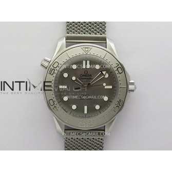 Seamaster 300M 42mm Titanium Bezel SS VSF Best Edition Gray Dial On SS Mesh Bracelet A8806