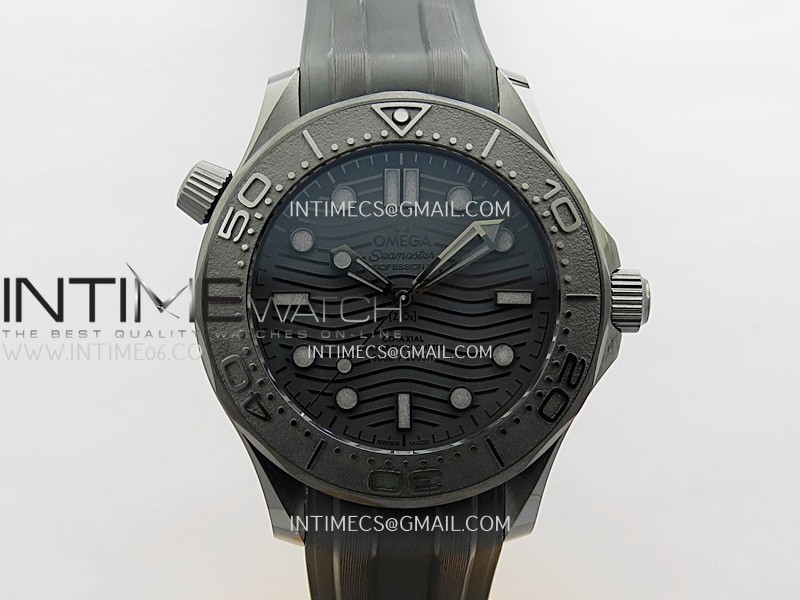 Seamaster Diver 300M Black Ceramic V4 VSF 1:1 Best Edition Black Dial On Black Rubber Strap Super Clone Asian 8806