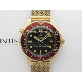 Seamaster 300M Diver Rose Gold VSF 1:1 Best Edition Black Dial on Mesh Bracelet A8806