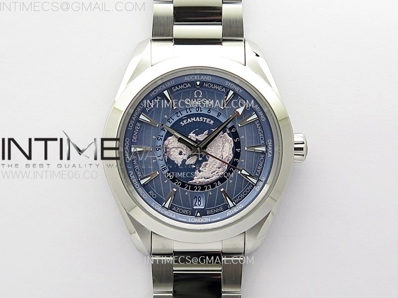Aqua Terra 150M 43mm 24 VSF 1:1 Best Edition Summer Blue Dial on SS Bracelet A8938 Super Clone