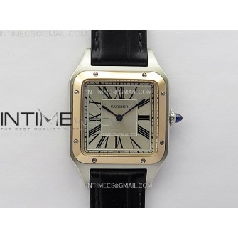 Santos Dumont 43.5mm SS/RG F1F Best Edition Silver Dial on Black Leather Strap Quartz