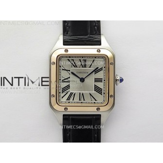 Santos Dumont 38mm SS/RG F1F Best Edition Silver Dial on Black Leather Strap Quartz