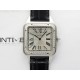 Santos Dumont 43.5mm SS/Diamonds Bezel F1F Best Edition Silver Dial on Black Leather Strap Quartz