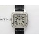 Santos Dumont 38mm SS/Diamonds Bezel F1F Best Edition Silver Dial on Black Leather Strap Quartz