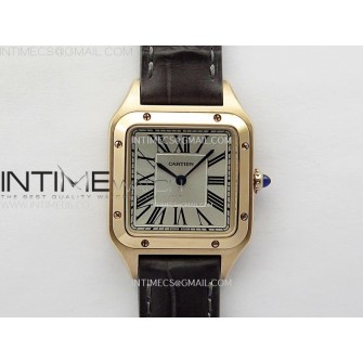 Santos Dumont 38mm RG F1F Best Edition Silver Dial on Black Leather Strap Quartz