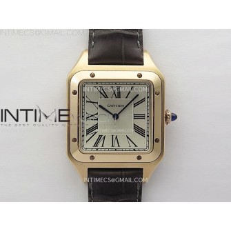 Santos Dumont 46.6mm RG F1F Best Edition Silver Dial on Brown Leather Strap Quartz