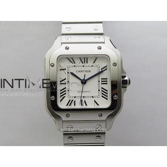 Santos de Cartier 35mm SS BVF 1:1 Best Edition White Dial on SS SmartLinks Bracelet MIYOTA 9015