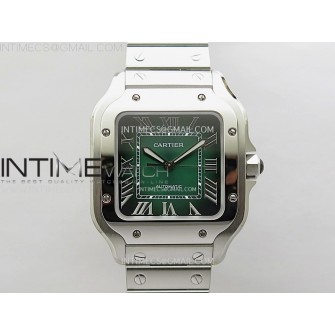 Santos de Cartier 35mm SS BVF 1:1 Best Edition Green Dial on SS SmartLinks Bracelet MIYOTA 9015