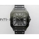 Santos de Cartier 40mm PVD BVF 1:1 Best Edition Black Dial on Rubber Strap MIYOTA 9019