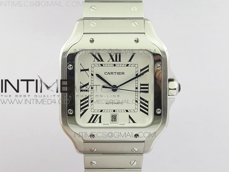 Santos de Cartier 40mm 2018 BVF 1:1 Best Edition White Dial on SS SmartLinks Bracelet MIYOTA 9015
