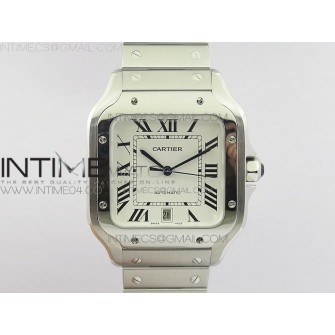 Santos de Cartier 40mm 2018 BVF 1:1 Best Edition White Dial on SS SmartLinks Bracelet MIYOTA 9015