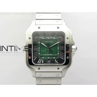 Santos de Cartier 40mm SS 2018 BVF 1:1 Best Edition Green Dial on SS SmartLinks Bracelet MIYOTA 9015