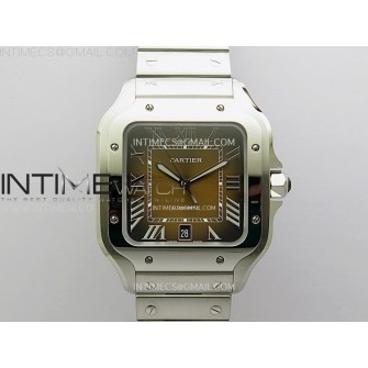 Santos de Cartier 40mm SS BVF 1:1 Best Edition Brown Dial on SS SmartLinks Bracelet MIYOTA 9015
