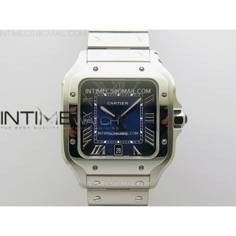 Santos de Cartier 40mm SS BVF 1:1 Best Edition Blue Dial on SS SmartLinks Bracelet MIYOTA 9015