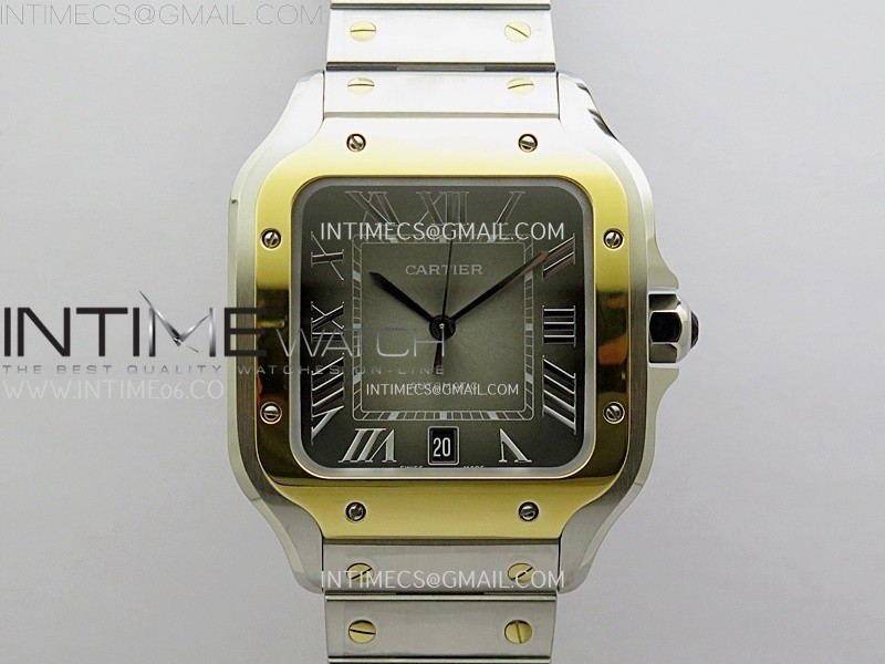 Santos de Cartier 40mm SS/YG BVF 1:1 Best Edition Gray Dial on SS/YG SmartLinks Bracelet MIYOTA 9015