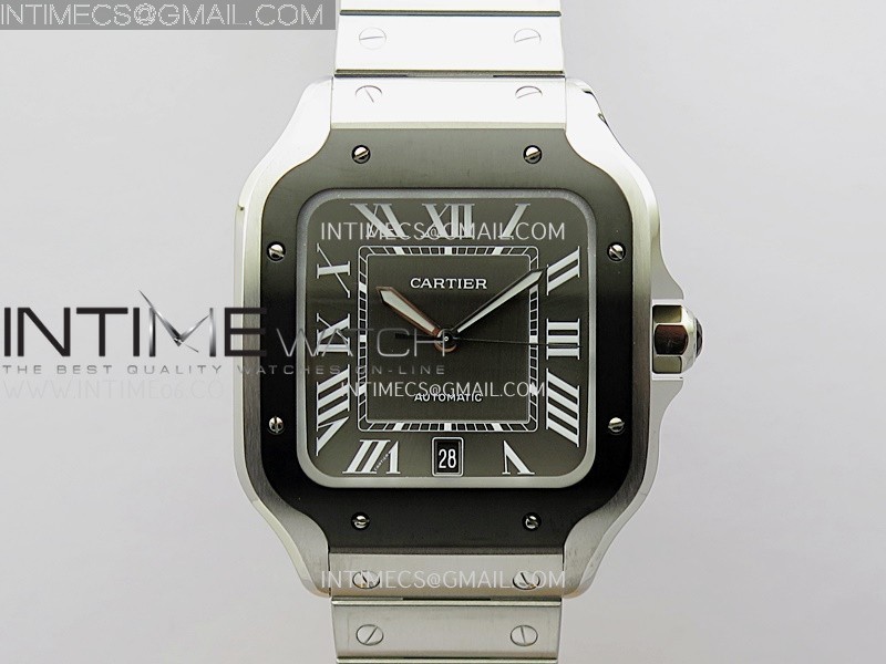 Santos de Cartier 40mm 2018 BVF 1:1 Best Edition Gray Dial on SS SmartLinks Bracelet MIYOTA 9015