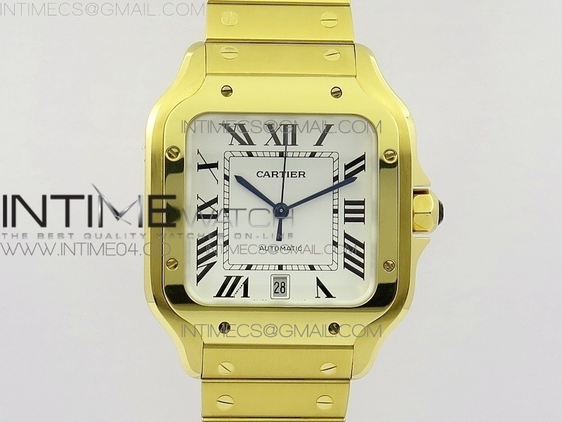 Santos de Cartier 40mm 2018 BVF 1:1 Best Edition YG White Dial on YG SmartLinks Bracelet MIYOTA 9015