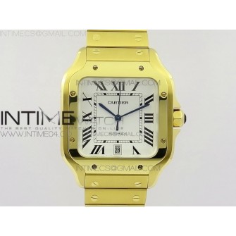 Santos de Cartier 40mm 2018 BVF 1:1 Best Edition YG White Dial on YG SmartLinks Bracelet MIYOTA 9015