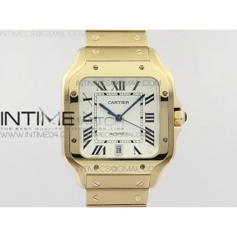 Santos de Cartier 40mm 2018 BVF 1:1 Best Edition RG White Dial on RG SmartLinks Bracelet MIYOTA 9015