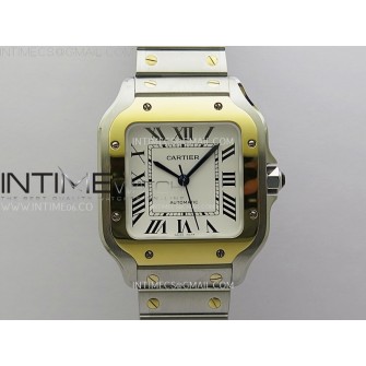 Santos de Cartier 35mm SS/YG 2018 BVF 1:1 Best Edition White Dial on SS/YG SmartLinks Bracelet MIYOTA 9015 V2