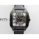 Santos de Cartier Skeleton PVD MLF Best Edition Skeleton Dial On Black Leather Strap Super Clone 9612MC