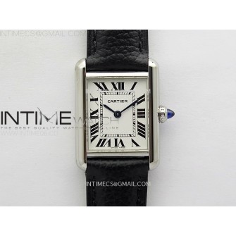 Tank Must Ladies 22mm SS AF 1:1 Best Edition White Dial on Black Leather Strap Ronda Quartz