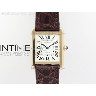 Tank Solo Ladies 25mm RG AF 1:1 Best Edition White Dial on Brown Leather Strap Ronda Quartz