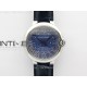 Ballon Bleu 42mm SS 3KF 1:1 Best Edition Blue Texture Dial on Blue Leather Strap A2824