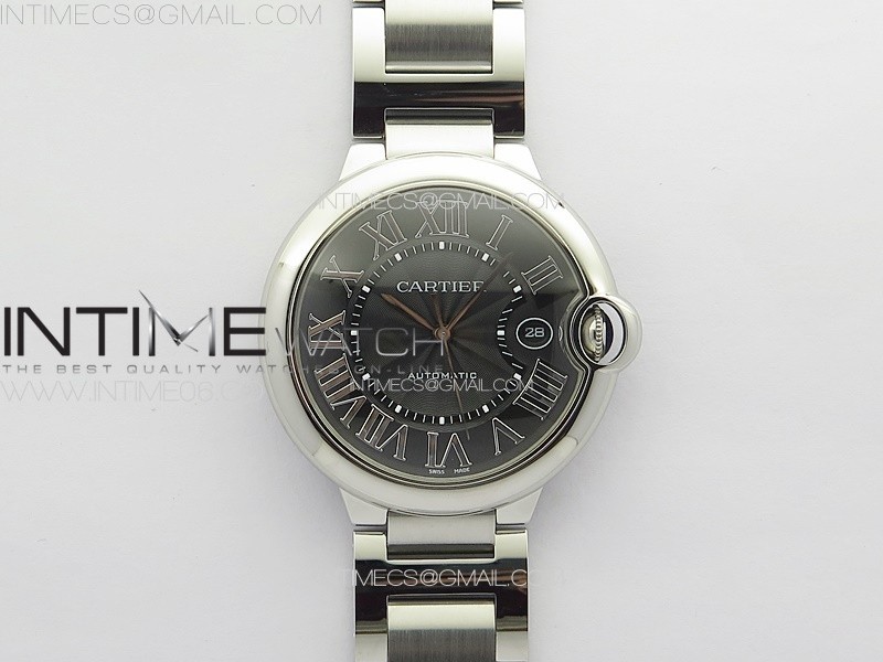 Ballon Bleu 42mm SS 3KF 1:1 Best Edition Black Texture Dial on SS Bracelet A2824