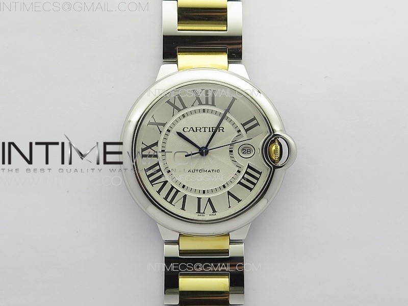 Ballon Bleu 42mm SS/YG 3KF 1:1 Best Edition White Texture Dial on SS Bracelet A2824