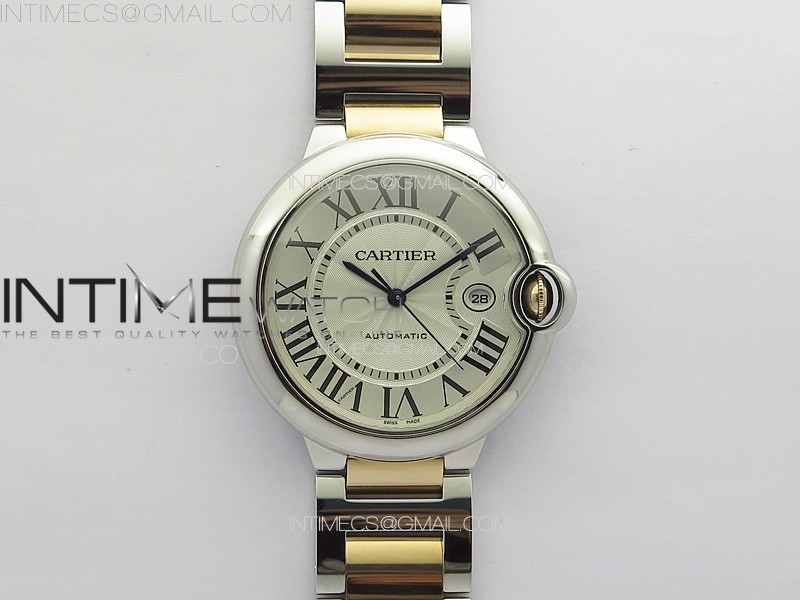 Ballon Bleu 42mm SS/RG 3KF 1:1 Best Edition White Texture Dial on SS Bracelet A2824