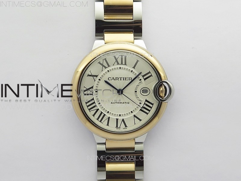 Ballon Bleu 42mm SS/RG 3KF 1:1 Best Edition White Texture Dial on SS Bracelet A2824