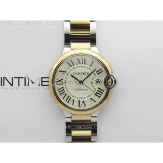 Ballon Bleu 42mm SS/RG 3KF 1:1 Best Edition White Texture Dial on SS Bracelet A2824