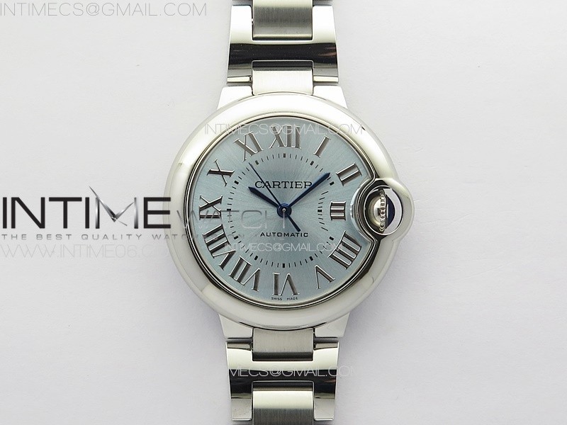 Ballon Bleu 33mm SS 3KF 1:1 Best Edition Ice Blue Dial on SS Bracelet A076