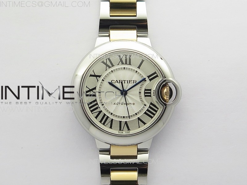 Ballon Bleu 33mm SS/RG 3KF 1:1 Best Edition White Textured Dial on SS Bracelet A076