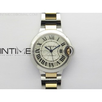 Ballon Bleu 33mm SS/RG 3KF 1:1 Best Edition White Textured Dial on SS Bracelet A076