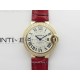 Ballon Bleu 33mm Diamonds Bezel RG 3KF 1:1 Best Edition White Dial on Red Leather Strap A076