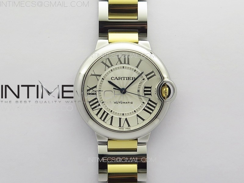 Ballon Bleu 36mm SS/YG 3KF 1:1 Best Edition White Textured Dial on SS Bracelet A076
