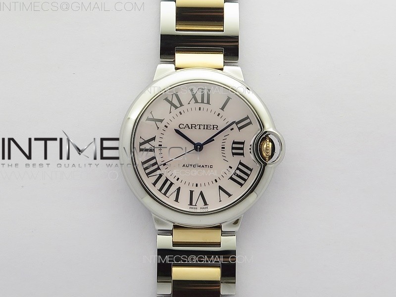 Ballon Bleu 33mm SS/RG 3KF 1:1 Best Edition White MOP Dial on SS Bracelet A076