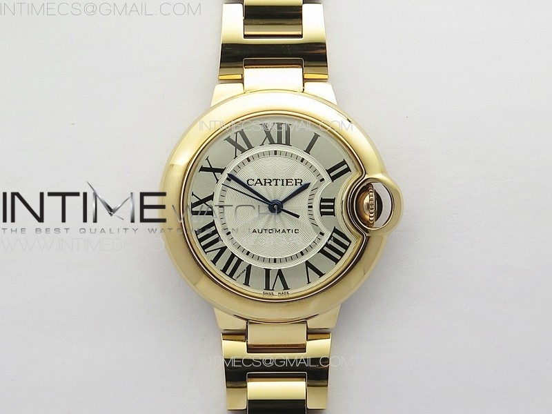 Ballon Bleu 33mm RG 3KF 1:1 Best Edition White Textured Dial on SS Bracelet A076