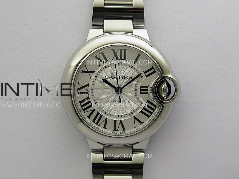 Ballon Bleu 33mm SS AF 1:1 Best Edition White Textured Dial On SS Bracelet Super Clone A1853