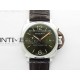 PAM1329 Y SS VSF 1:1 Best Edition Green Sun Dial on Black Leather Strap Asian P900