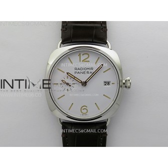 Radiomir PAM1292 Z 40mm SS VSF 1:1 Best Edition White Dial on Black Leather Strap Asian P900