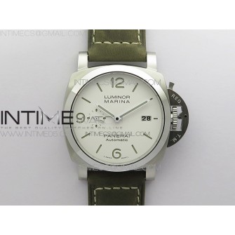 PAM 1314 VSF 1:1 Best Edition White Dial on Brown Leather Strap P.9000 Super Clone