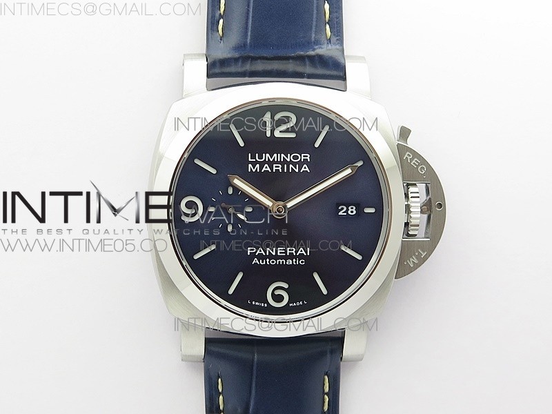 PAM 1313 VSF 1:1 Best Edition Blue Dial on Blue Leather Strap P.9010 Clone
