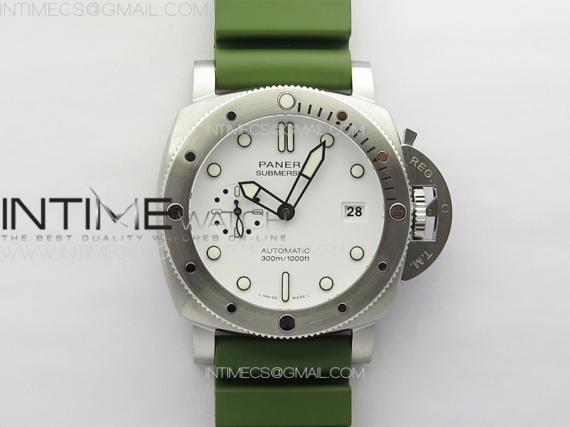 PAM1226 Y VSF 1:1 Best Edition White Dial on Green Rubber Strap P.900 Super Clone