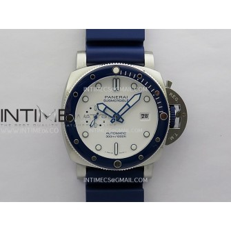 PAM1696 44mm Submersible VSF 1:1 Best Edition White Dial On Blue Rubber Strap P.900 Super Clone